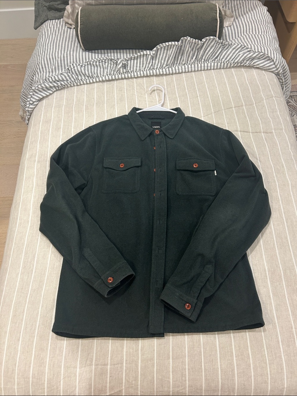 Vionic Men's Dark Green Button-Up Shirt Jacket